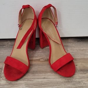 Red Shoeland Chunky Heels